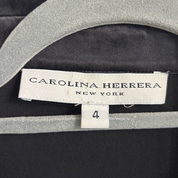 Carolina Herrera New York Elegant Silk Black Button-Up Shirt Dress Size 4 - Picture 6 of 10